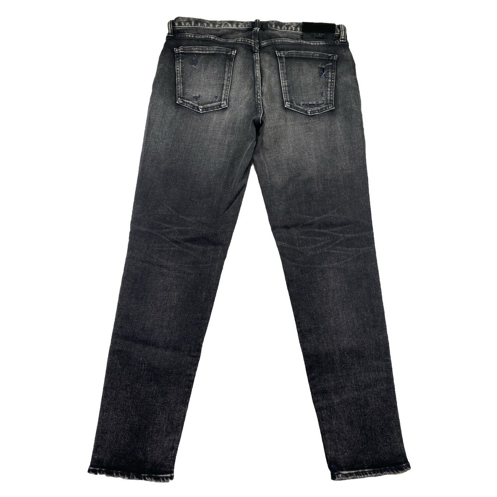 Moussy Vintage Women's Size 30 Howa Black Tapered Jeans Distressed Stretch - Picture 2 of 5